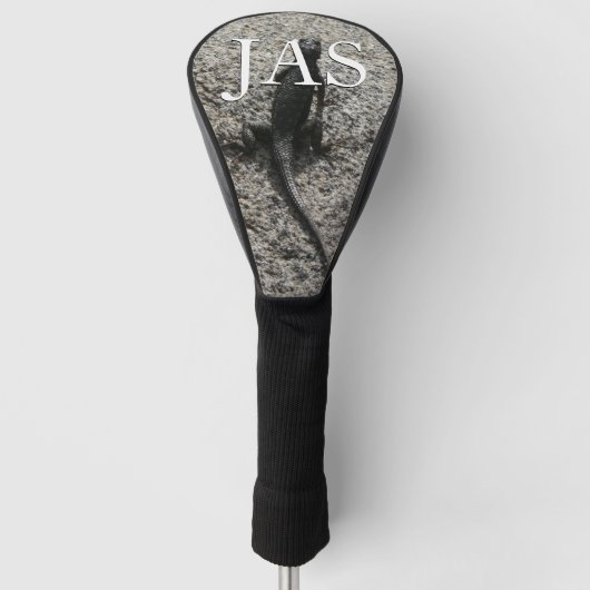 Zwarte Hagedis Golfheadcover (Voorkant)