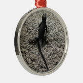 Zwarte Hagedis Metalen Ornament (Rechts)