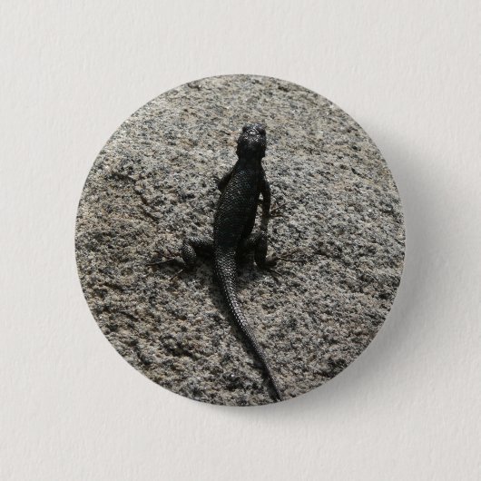 Zwarte Hagedis Ronde Button 5,7 Cm (Voorkant)
