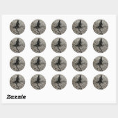Zwarte Hagedis Ronde Sticker (Vel)