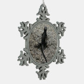Zwarte Hagedis Tin Sneeuwvlok Ornament (Links)