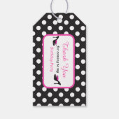 Zwarte hakken schoenen met zwarte Polka Dots Gift  Cadeaulabel (Voorkant)