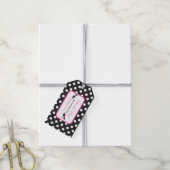 Zwarte hakken schoenen met zwarte Polka Dots Gift  Cadeaulabel (Met Touw)