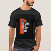 Zwarte half mouw shirt met quote ontwerp (Voorkant)