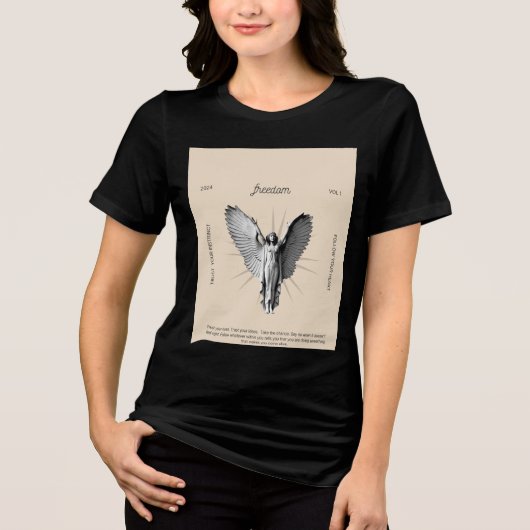 zwarte half mouw t-shirt voor vrouwen (Voorkant)