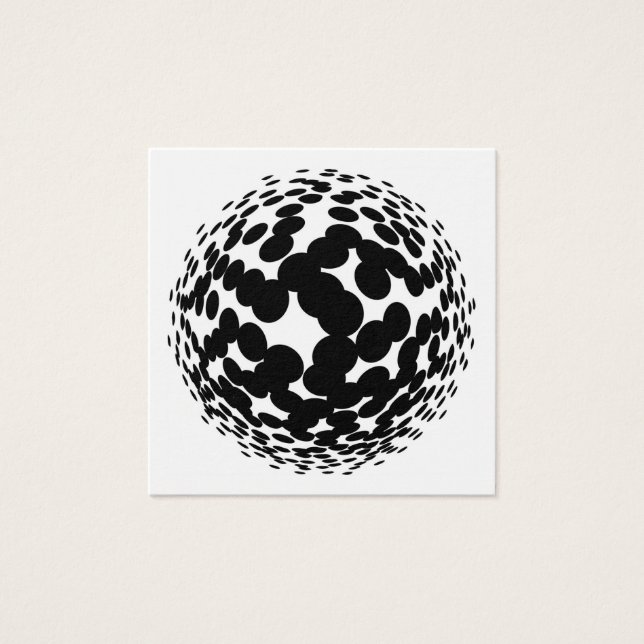 Zwarte halftooncirkels op witte achtergrond vierkante visitekaartjes (Voorkant)