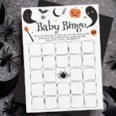 Zwarte Halloween Baby shower Baby Bingo Game Kaart