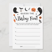 Zwarte Halloween Baby shower Baby Food Game Kaart (Voorkant)