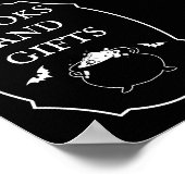 Zwarte Halloween Baby shower Boeken en geschenken Poster (Hoek)