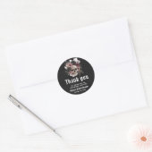 Zwarte Halloween Bloemenschedel Bruidsdouche Ronde Sticker (Envelop)