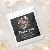 Zwarte Halloween Bloemrijke Schedel Gotische Bruid Bedankzakje (Geknipt)
