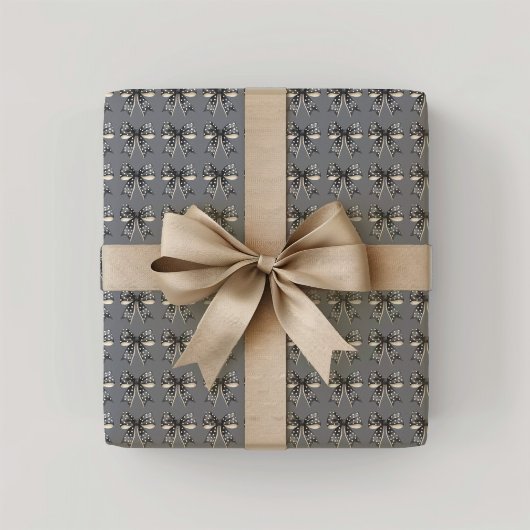 Zwarte Halloween Bows Cadeaupapier