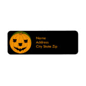 Zwarte Halloween Cats en Bats Pumpkin Etiket (Voorkant)
