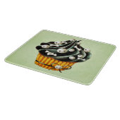 Zwarte Halloween Cupcake met kleine schedels Snijplank (Hoek)