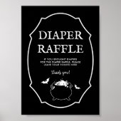 Zwarte Halloween Goth Baby Shower Luierspel Poster (Voorkant)