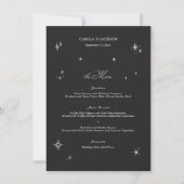 Zwarte Halloween Hemelbruiloft Menu Kaart (Voorkant)