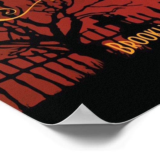 Zwarte Halloween Huwelijksreceptie Bord Afdruk 45x Poster (Hoek)