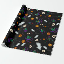 Zwarte Halloween Inpakpapier
