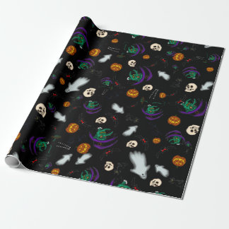 Zwarte Halloween Inpakpapier
