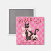 Zwarte Halloween Kat Knuffel Magneet (Voorkant / Achterkant)