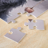 Zwarte Halloween kat met een heks Pet Legpuzzel (Zijkant)