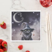 Zwarte Halloween kat met een heks Pet Servet (Insitu)