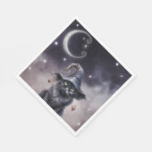 Zwarte Halloween kat met een heks Pet Servet (Hoek)