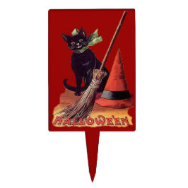  zwarte halloween-kattevanger taart prikker