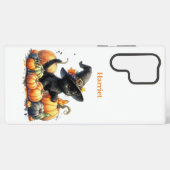 Zwarte Halloween Kitten Met Pompoenen & Heks Pet Samsung Galaxy Hoesje (Achterkant horizontaal)