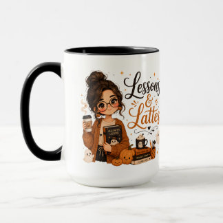 Zwarte Halloween-lerarenmok Funny Spooky Latte Mok
