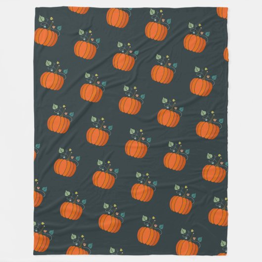 Zwarte Halloween Pompoen Fluwelen Deken (Voorkant)