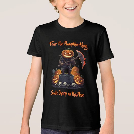 🖤 Zwarte Halloween pompoen Kind T-shirt 🎃 (Voorkant)