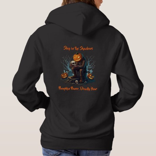 🖤 Zwarte Halloween Pompoen Kind Zweet 🎃 Hoodie (Achterkant)