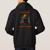🖤 Zwarte Halloween Pompoen Kind Zweet 🎃 Hoodie (Achterkant)