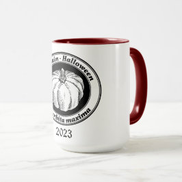 zwarte Halloween Pumpkin Ink Art Mok