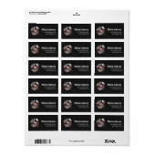 Zwarte Halloween Schedel Bruidsdiner Retouradres Etiket (Full Sheet)