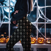 Zwarte Halloween-schedel en Spinnewebpatroon Leggings