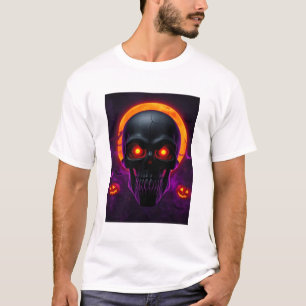 Zwarte Halloween-schedel T-shirt