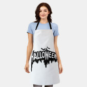 Zwarte Halloween Schort (Gedragen)