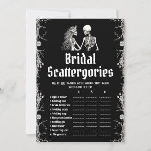 Zwarte Halloween Skeleton Bruids Scattergories Gam Kaart