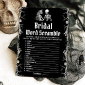 Zwarte Halloween Skeleton Bruids Woord Scramble Ga Kaart