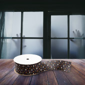 Zwarte Halloween Skull Bone Coffin Pattern Grosgrain Lint