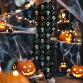 Zwarte Halloween Skull en Spiderweb Patroon Leggings
