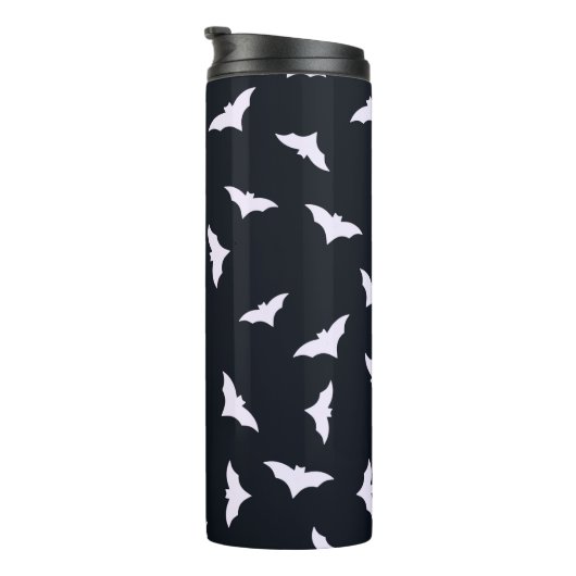 Zwarte Halloween Vleermuizen Thermische Tumbler Thermosbeker (Geroteerd rechts)