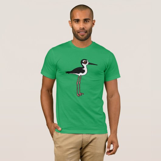 Zwarte hals Stilt T-shirt (Voorkant volledig)