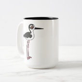 Zwarte hals Stilt Tweekleurige Koffiemok (Voorkant links)