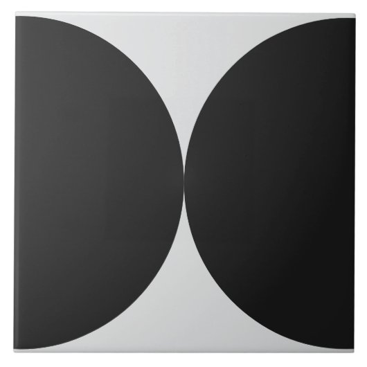 Zwarte Halve Cirkel Geometrische Mid Century Moder Tegeltje (Voorkant)