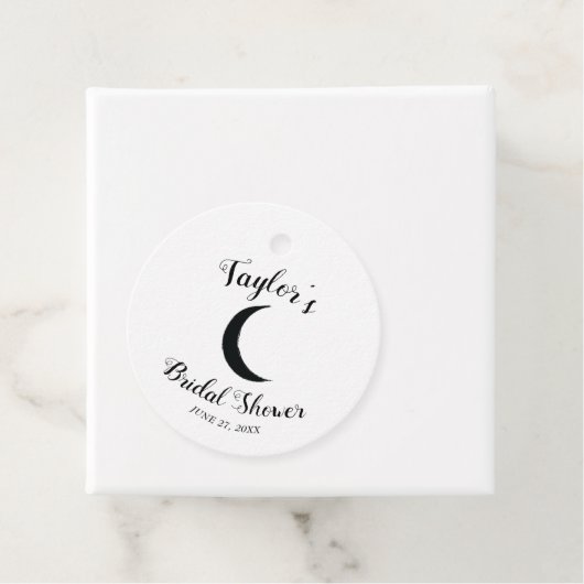 Zwarte Halve Maan Astrologie Bruidsdouche   Bedankjes Labels (In situ)