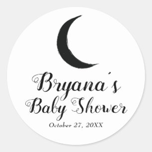 Zwarte Halve Maan Astrologie Dierenriem Baby Borre Ronde Sticker