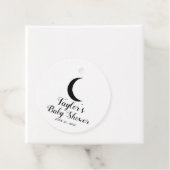 Zwarte Halve Maan Astrologie Dierenriem Baby Showe Bedankjes Labels (In situ)
